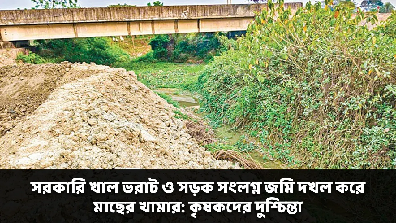 সরকারি খাল ভরাট ও সড়ক সংলগ্ন জমি দখল করে মাছের খামার: কৃষকদের দুশ্চিন্তা