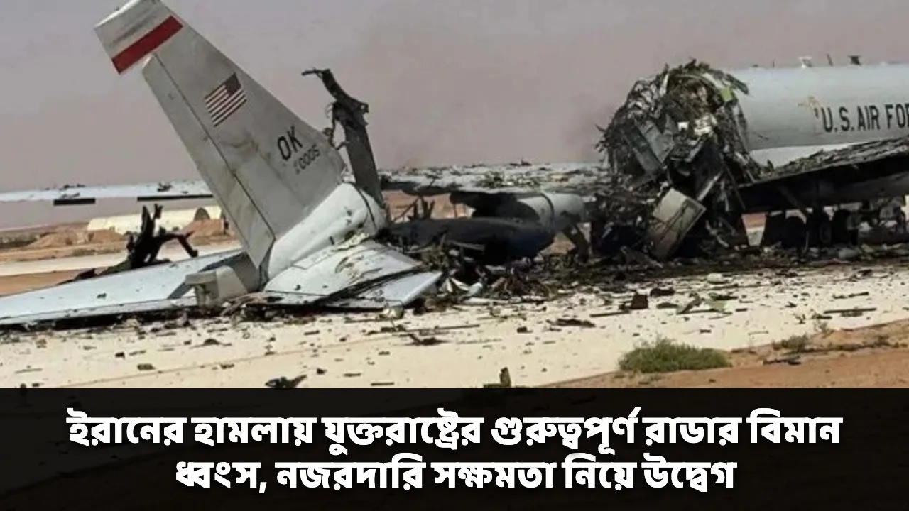 ইরানের হামলায় যুক্তরাষ্ট্রের গুরুত্বপূর্ণ রাডার বিমান ধ্বংস, নজরদারি সক্ষমতা নিয়ে উদ্বেগ